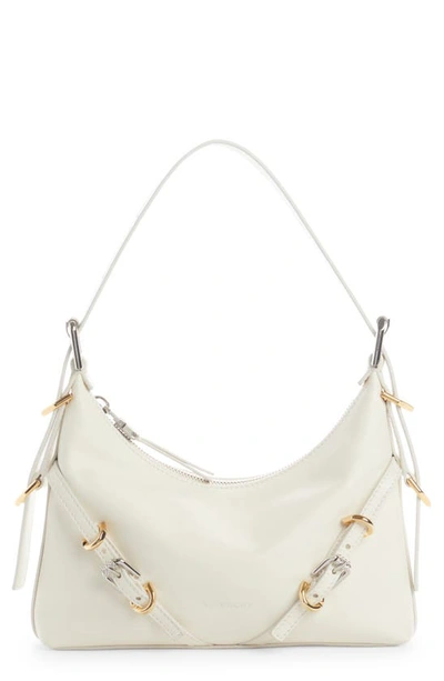 Givenchy Mini Voyou Leather Hobo In Ivory