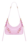 Givenchy Mini Voyou Leather Hobo In Pink