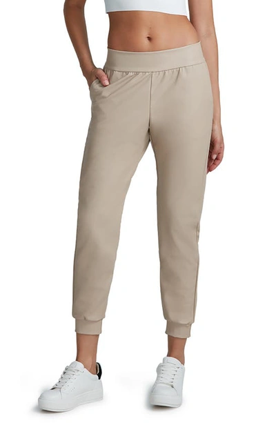 Commando Faux Leather Jogger Pants In Sand