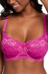 Montelle Intimates Flirt Lace Underwire Demi Bra In Watermelon/ Champagne