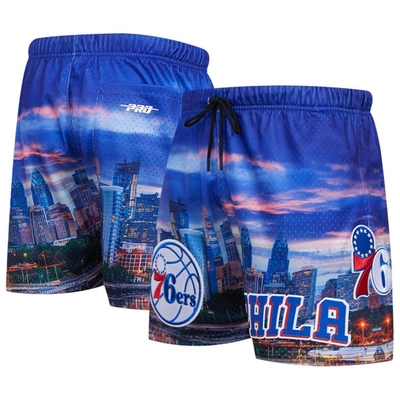 Pro Standard Philadelphia 76ers Cityscape Shorts In Blue