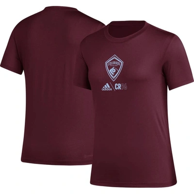 Adidas Originals Adidas Burgundy Colorado Rapids Aeroready Club Icon T-shirt