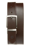 Ted Baker Breemer Reversible Leather Belt In Brown,chocolate