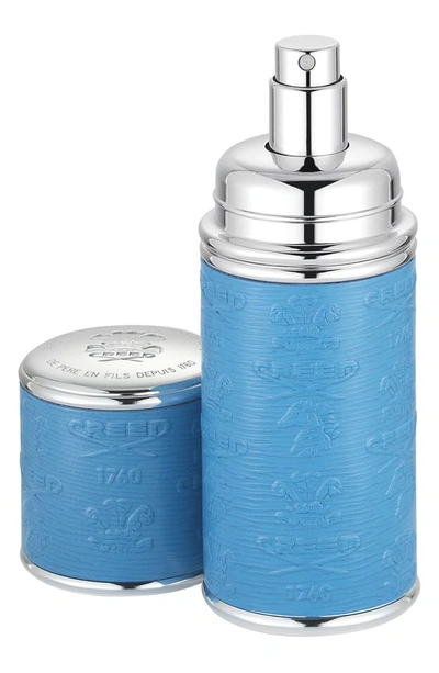 Creed Deluxe Leather & Silver-tone Bottle Atomizer In Blue