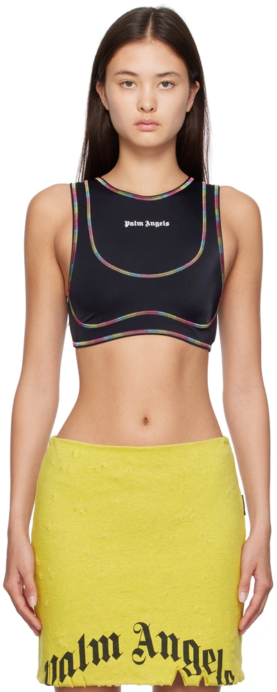 Palm Angels Rainbow Miami Training Top In 1001 Black White