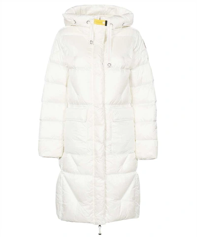 Parajumpers Eira Long Hooded Down Jacket In White