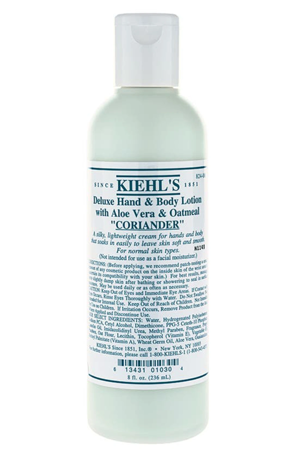 Kiehl's Since 1851 1851 Deluxe Hand & Body Lotion With Aloe Vera & Oatmeal  In Coriander | ModeSens