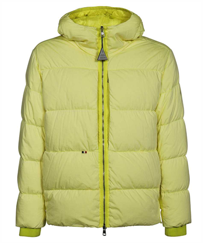 Moncler Paviot Hooded Short Down Jacket In Yellow