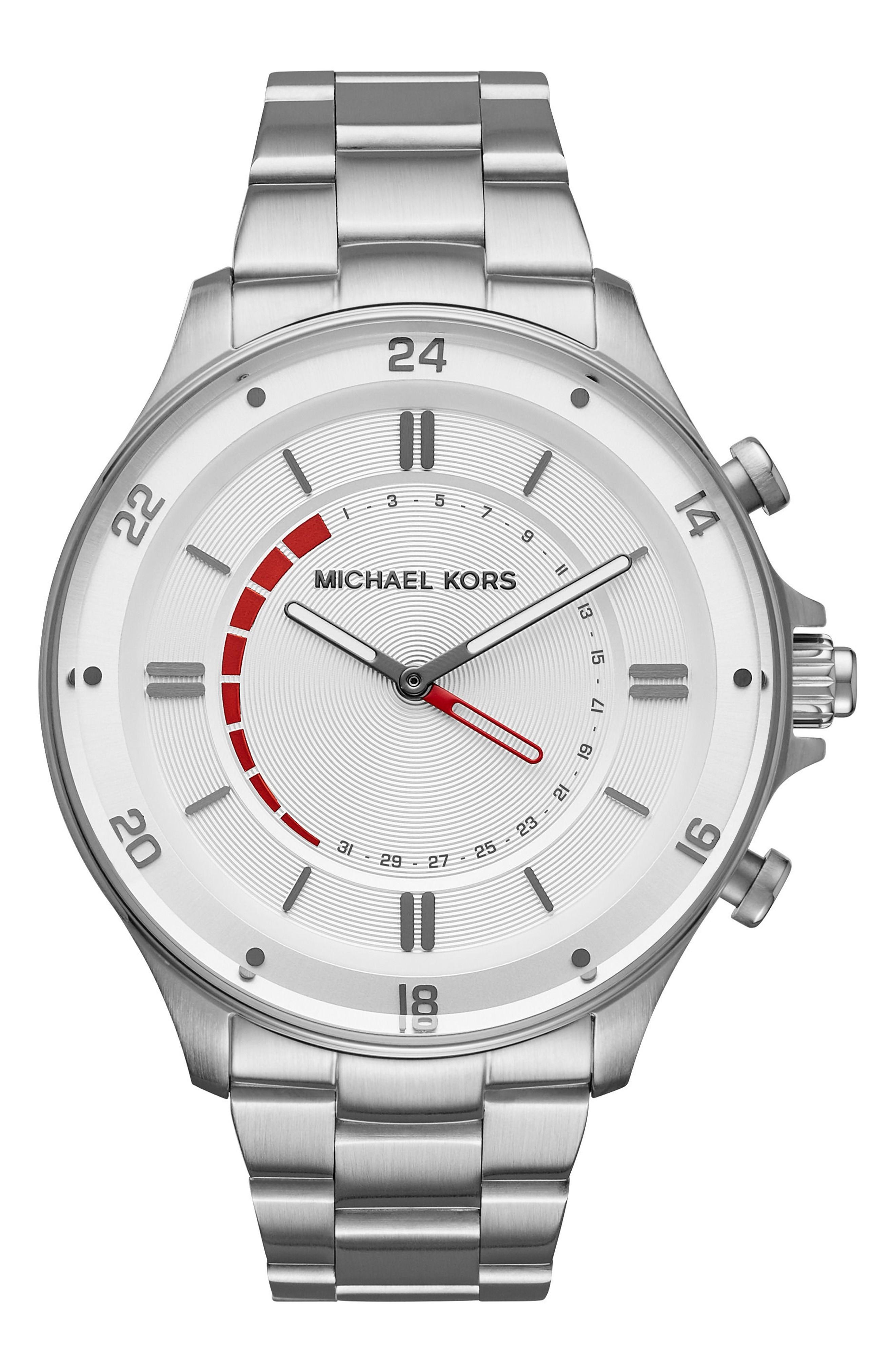 michael kors reid hybrid bracelet watch