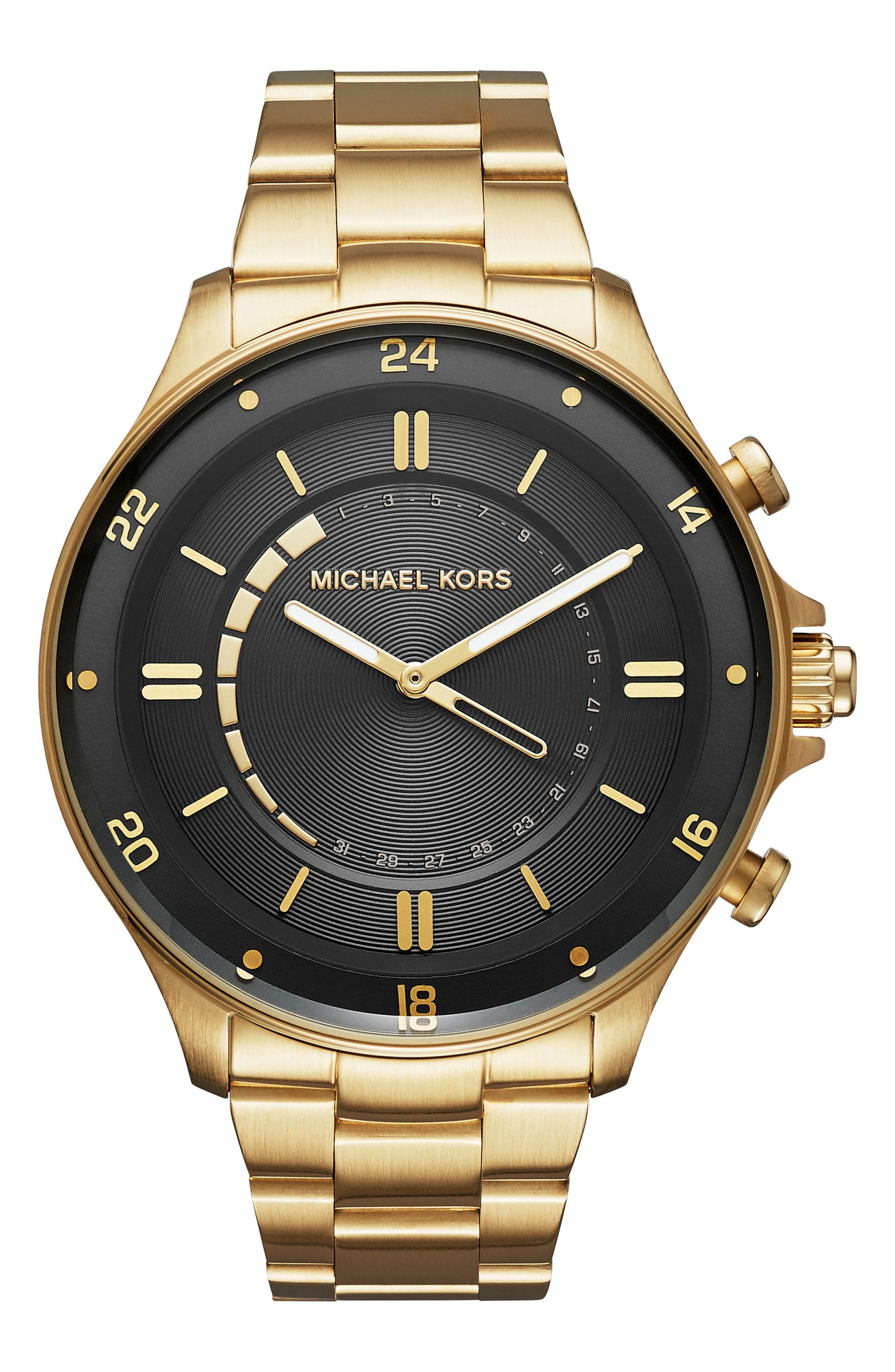 michael kors reid hybrid bracelet watch