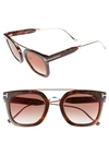 Tom Ford Alex 51mm Sunglasses - Havana/ Bordeaux Mirror