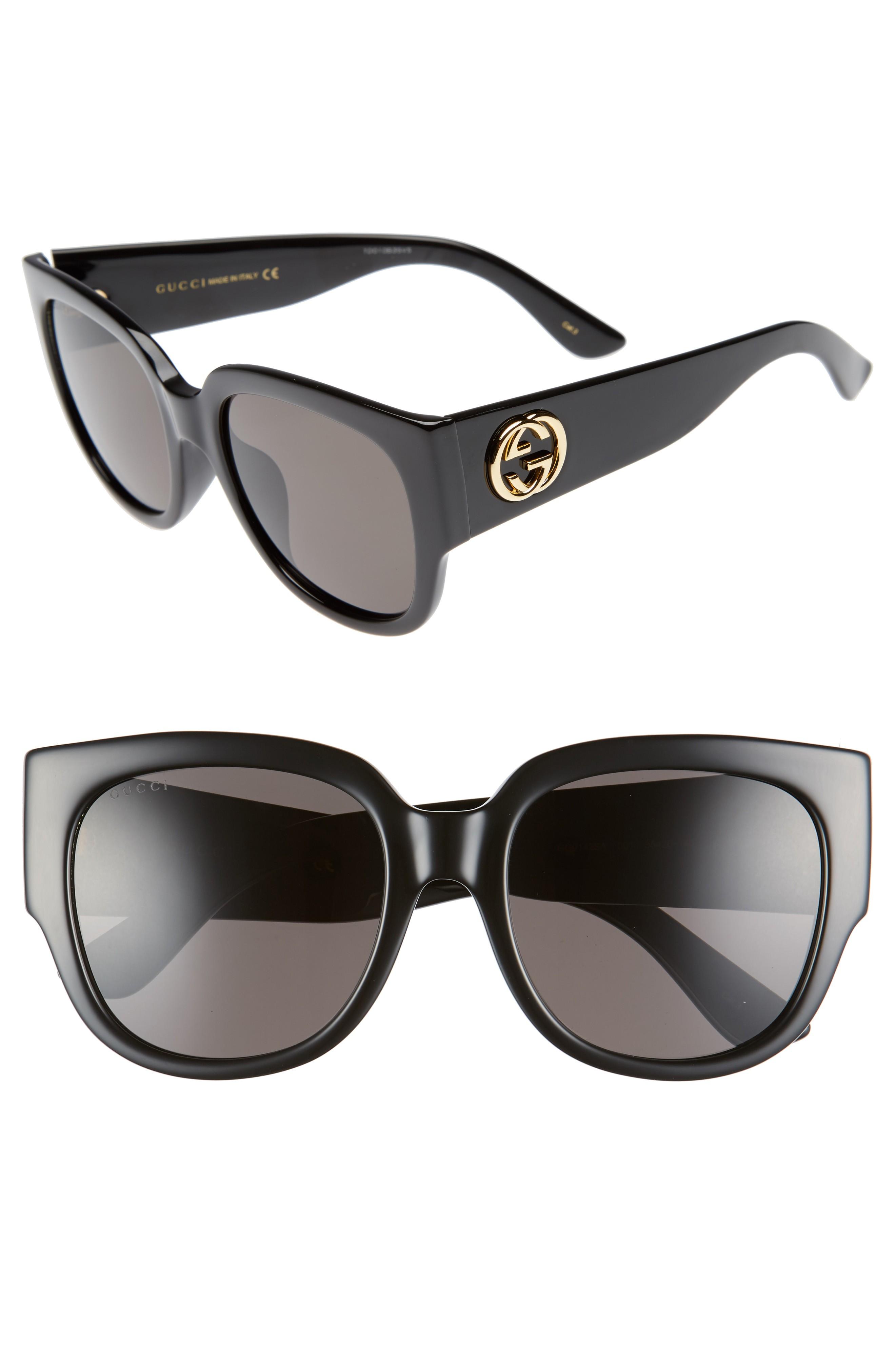 gucci 55mm square sunglasses