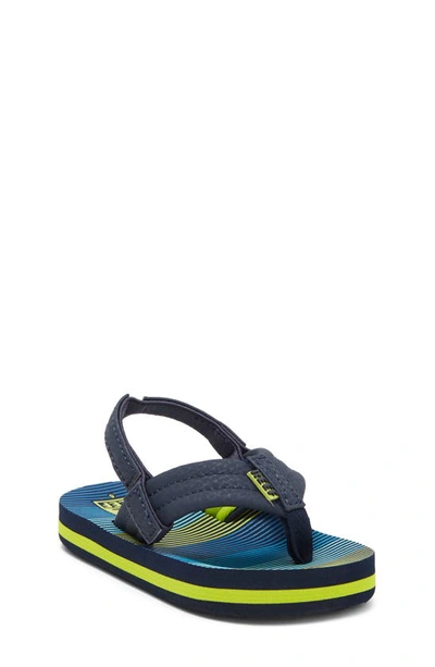 Reef Kids' Little Ahi Flip Flop In Aqua Green Stripe