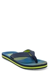 Reef Kids' Ahi Flip Flop In Aqua Green Stripe