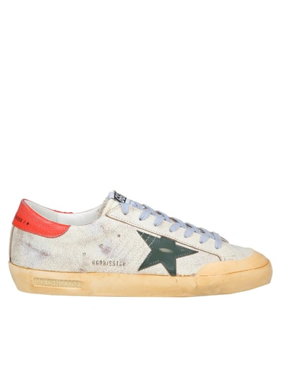 Golden Goose Superstar In White And Green Leather In White/green