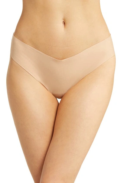 Commando Low-rise Cotton Thong In Beige
