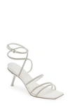 Cult Gaia Isa Crystal-embellished Ankle-strap Sandals In Optic White