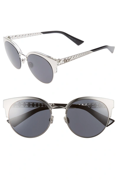 Dior Ama Mini 54mm Mirrored Lens Cat Eye Sunglasses - Palladium