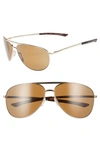 Smith Serpico Slim 2.0 65mm Chromapop(tm) Polarized Aviator Sunglasses In Gold/ Brown Polar