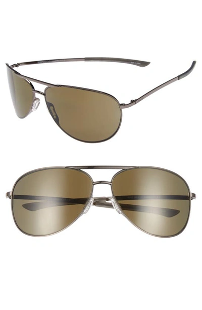 Smith Serpico Slim 2.0 65mm Chromapop™ Polarized Aviator Sunglasses In Gunmetal/ Grey Polar