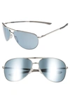 Smith Serpico Slim 2.0 65mm Chromapop™ Polarized Aviator Sunglasses In Silver/ Platinum Polar