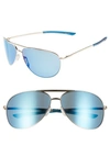 Smith Serpico Slim 2.0 65mm Chromapop™ Polarized Aviator Sunglasses In Gold/ Blue Polar