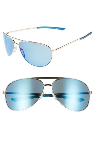 Smith Serpico Slim 2.0 65mm Chromapop™ Polarized Aviator Sunglasses In Gold/ Blue Polar