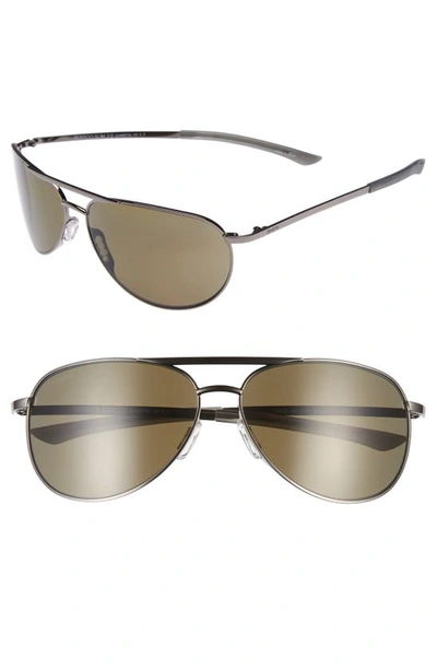 Smith Serpico Slim 2.0 60mm Chromapop Polarized Aviator Sunglasses In Gunmetal/ Grey Polar