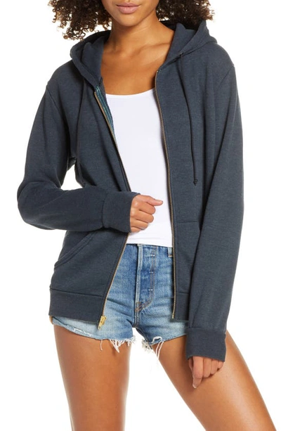 Aviator Nation Bolt Zip Hoodie In Charcoal