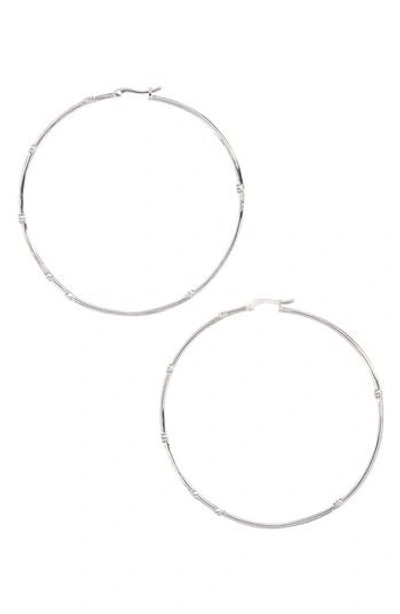 Melinda Maria Inside Out Station Hoop Earrings In Silver