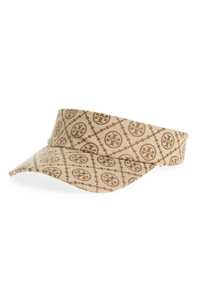 Tory Burch T Monogram Visor In Tan