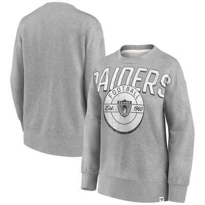 Fanatics Branded Heathered Gray Las Vegas Raiders Jump Distribution Tri-blend Pullover Sweatshirt