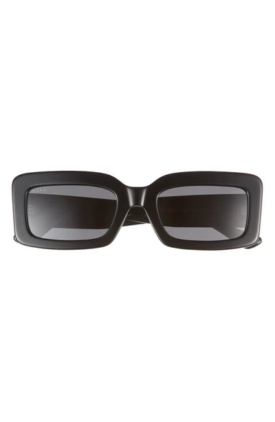Diff Indy 51mm Polarized Rectangular Sunglasses In Grey/ Black