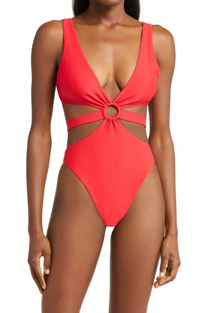 Ramy Brook Lexi Strappy One-piece Swimsuit In Red Ribbon