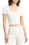 Zella Scoop Neck Support T-shirt In Grey Moonbeam