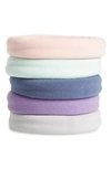 L Erickson Set Of 5 Sport Ponytail Holders In Muted Pastel
