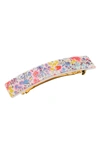France Luxe Rectangle Barrette In Piccadilly Lime/ Pink