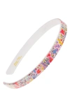 France Luxe Skinny Headband In Piccadilly Lime/ Pink