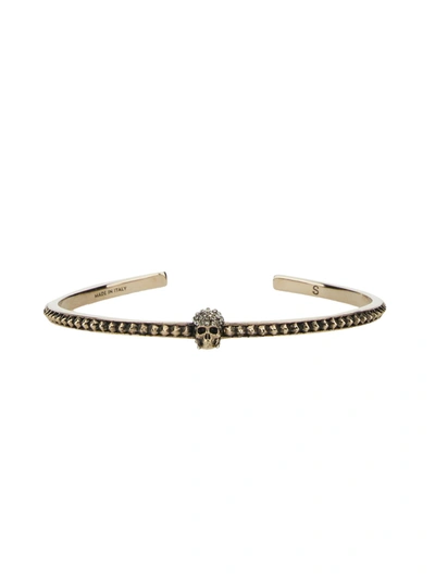 Alexander Mcqueen Skull Bracelet In Gold