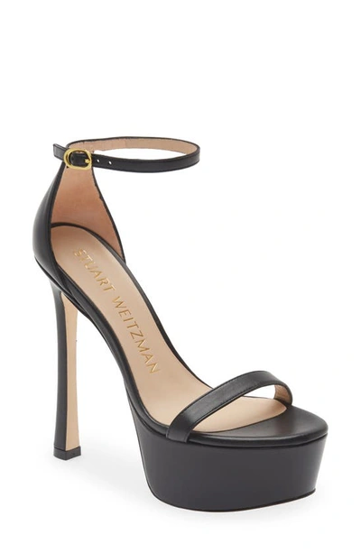 Stuart Weitzman Nudistcurve Hollywood Sandal In Black
