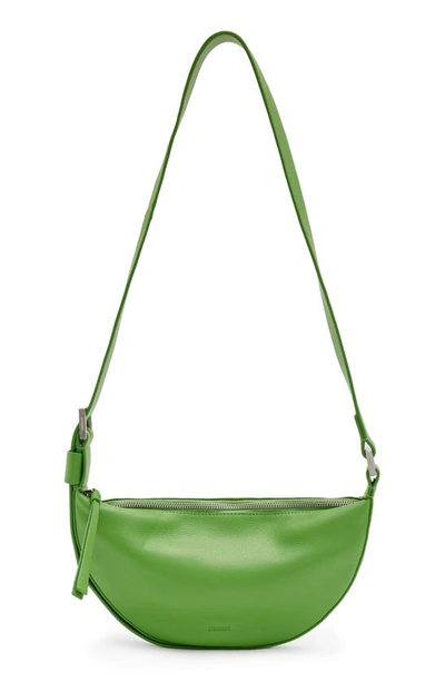 Allsaints Women's Halfmoon Leather Crossbody Bag In Green