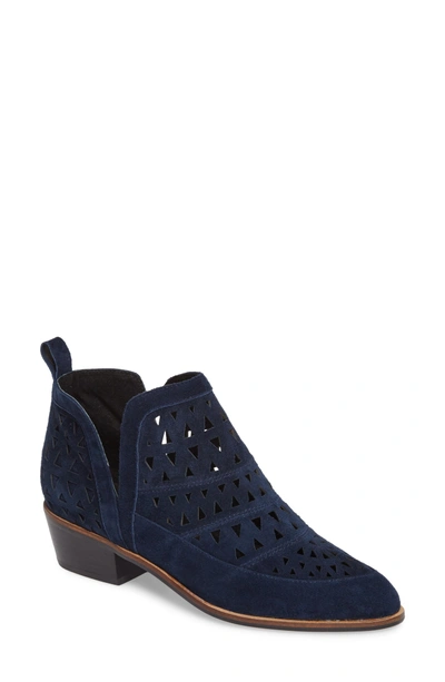 Cecelia New York Catherine Cutout Bootie In Navy Suede
