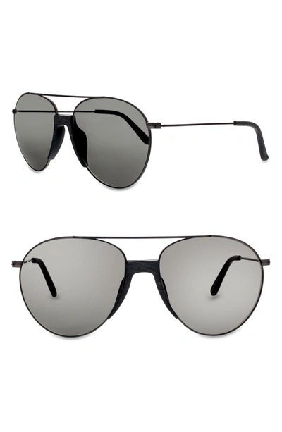 Smoke X Mirrors Fortunate Son 55mm Aviator Sunglasses In Grey Wood Finish