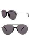 Smoke X Mirrors Fortunate Son 55mm Aviator Sunglasses In Matte Black/ Matte Silver