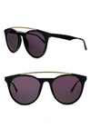 Smoke X Mirrors Sugarman 52mm Round Sunglasses In Black/ Matte Gold