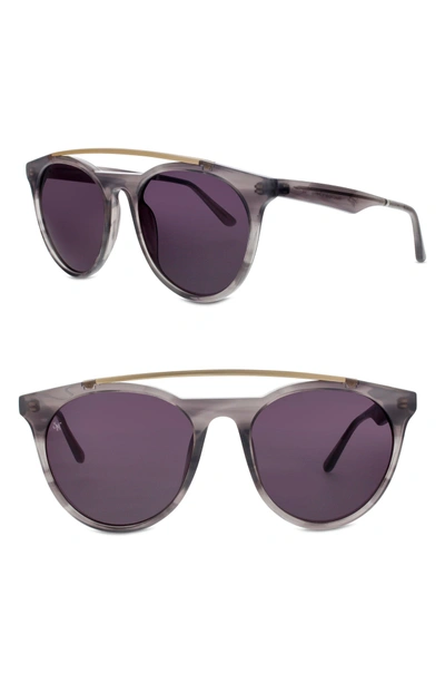 Smoke X Mirrors Sugarman 52mm Round Sunglasses In Grey Bucolic/ Matte Gold