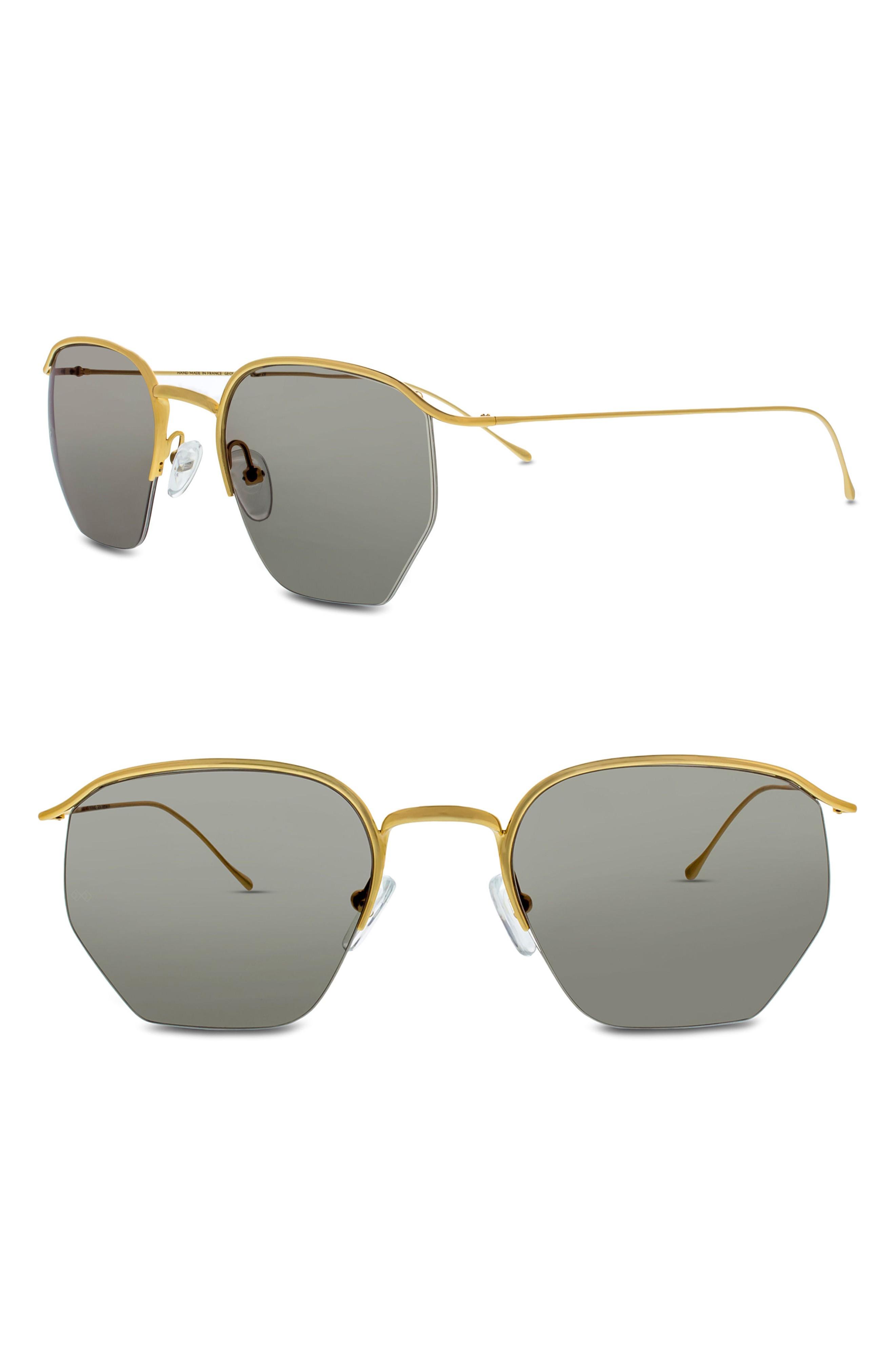 Smoke X Mirrors Geo I 51mm Semi Rimless Sunglasses In Gold Modesens