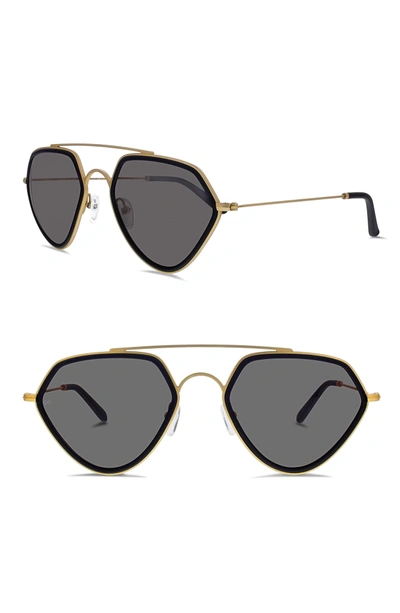Smoke X Mirrors Geo Ii 54mm Sunglasses In Matte Gold/ Matte Black