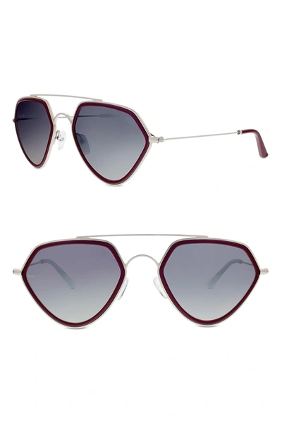 Smoke X Mirrors Geo Ii 54mm Sunglasses - Burgundy/ Silver Mirror