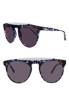 Smoke X Mirrors Atomic 52mm Round Sunglasses In Blue Glam/ White